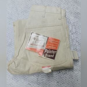 Deadstock Pointer Brand Carpenter Canvas White Pants 26x31 Made in USA 70s Work